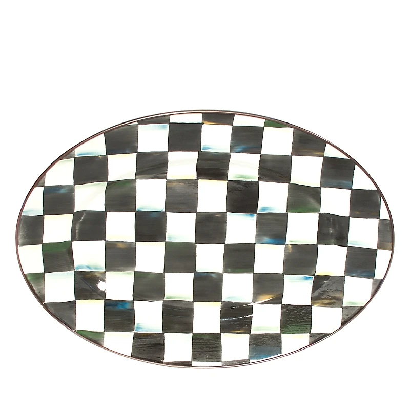 Mackenzie-Childs Courtly Check Enamel Small Oval Platter