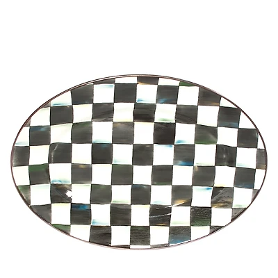 Mackenzie-Childs Courtly Check Enamel Small Oval Platter