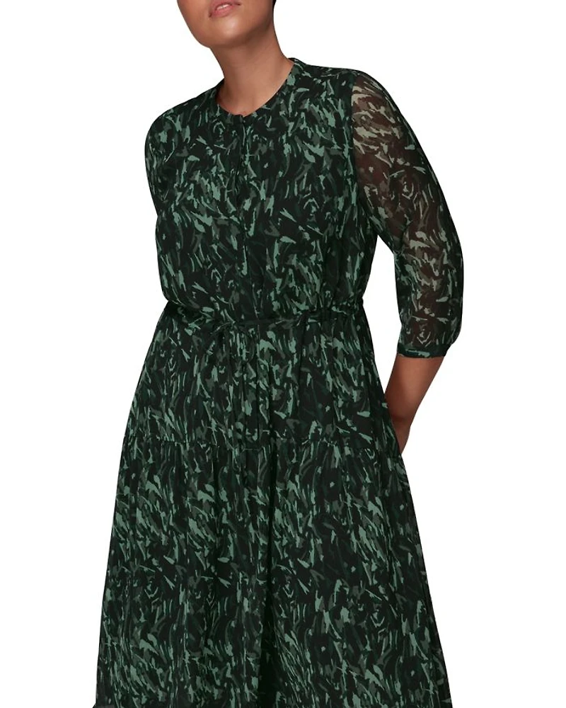 Abstract Brushstroke Midi Dress