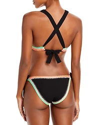 Crochet Trim Side Tie Bikini Bottom
