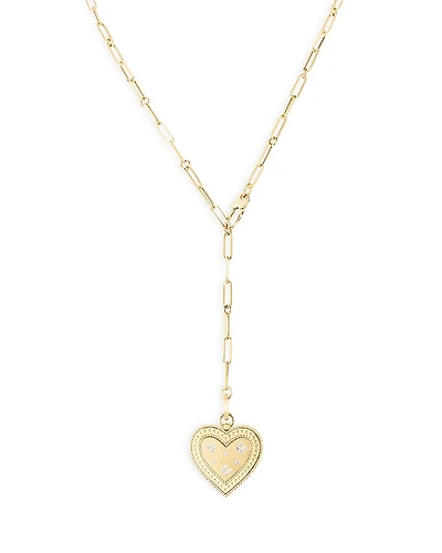 Roberto Coin 18K Yellow Gold Venetian Princess Diamond Heart Lariat Necklace