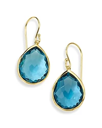 Ippolita 18K Yellow Gold Rock Candy London Blue Topaz Pear Drop Earrings