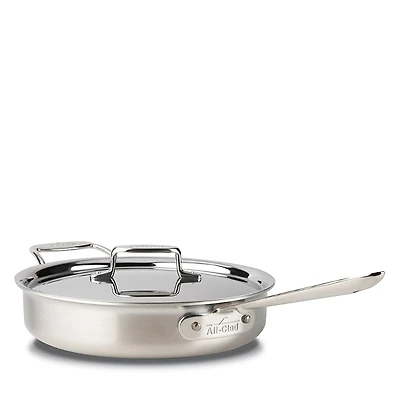 All Clad D5 Stainless Brushed 3 Quart Saute Pan with Lid