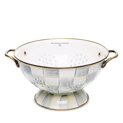 Mackenzie-Childs Sterling Check Enamel Colander, Large