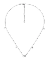 18K White Gold GG Running Chain Diamond Necklace, 14.5"