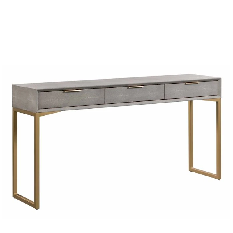 Pesce Shagreen Console Table in Grey