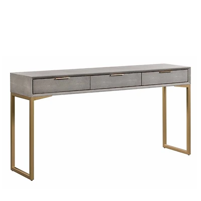 Pesce Shagreen Console Table in Grey