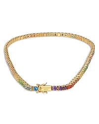 Rainbow Crystal Tennis Necklace, 16"