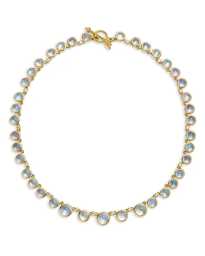 Temple St. Clair 18K Yellow Gold Classic Blue Moonstone & Diamond Collar Necklace, 18