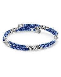 Sterling Silver Ultramarine Ceramic Bead Coil Bracelet