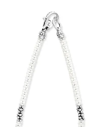 Sterling Silver White Ceramic Bead Collar Necklace, 16"
