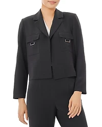 Misook Soft Crepe Cropped Blazer