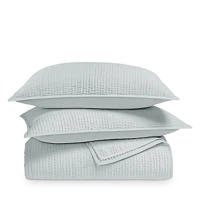 Sky Pickstitch Coverlet Set, Full/Queen
