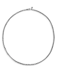 Sterling Silver Classic Chain Woven Box Chain Necklace, 24"