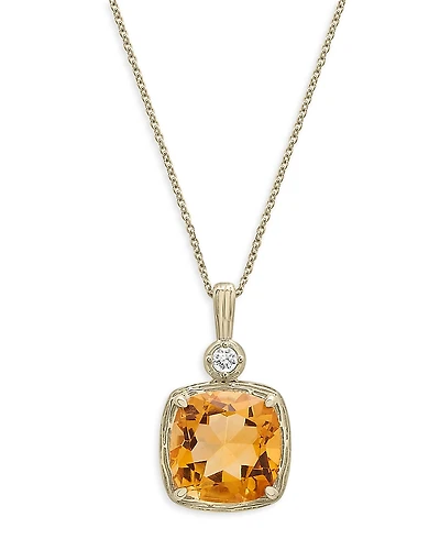 Bloomingdale's Fine Collection Citrine & Diamond Accent Pendant Necklace
