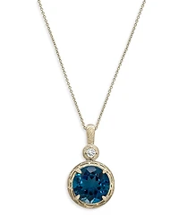 Bloomingdale's Fine Collection London Blue Topaz & Diamond Accent Pendant Necklace