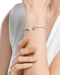 Mesmera Mixed Crystal Cuff Bracelet in Silver Tone