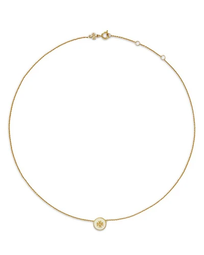Kira Logo Colored Disc Pendant Necklace, 15.94"-17.61"