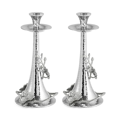 Michael Aram White Orchid Taper Candleholder, Set of 2
