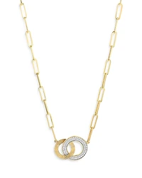 Bloomingdale's Fine Collection Diamond Double Circle Pendant Necklace