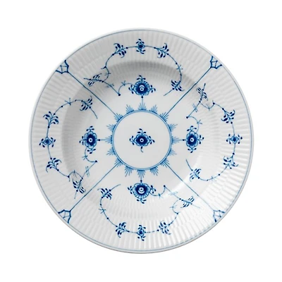 Blue Fluted Plain Rim Soup Plate