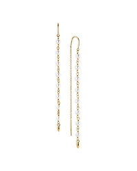 La Vie Nacre Pearl Threader Earrings in 18K Gold Plated