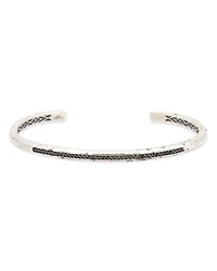 John Varvatos Men's Sterling Silver Distressed Black Diamond Skinny Cuff Bangle Bracelet