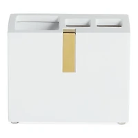 Roselli Houston Street White/Brass Toothbrush Holder