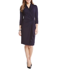 Cascade Faux Wrap Dress