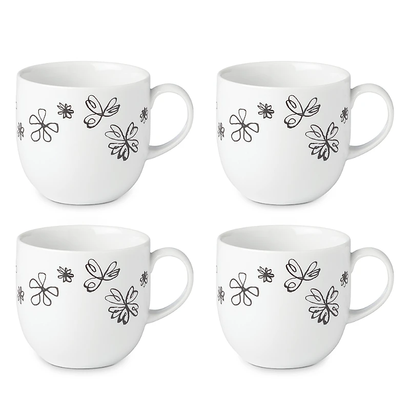 kate spade new york Garden Doodle Mugs, Set of 4