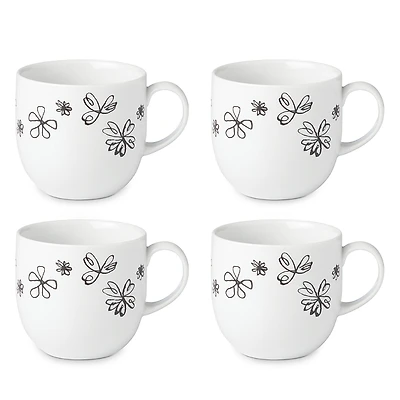 kate spade new york Garden Doodle Mugs, Set of 4