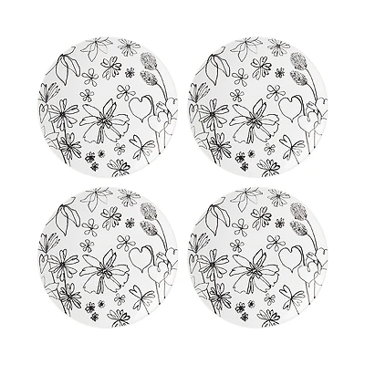 kate spade new york Garden Doodle Accent Plate, Set of 4