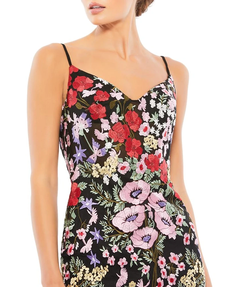 Strappy Back Embroidered Dress