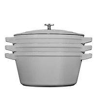 4 Pc Stackable Enameled Cast Iron Set