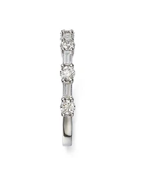 Diamond Baguette & Round Band in 14K White Gold, 0.50 tcw