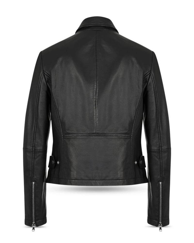 Caban Leather Moto Jacket