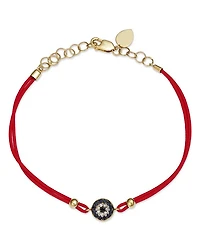 Diamond, Blue Sapphire And 14K Yellow Gold Evil Eye Bracelet
