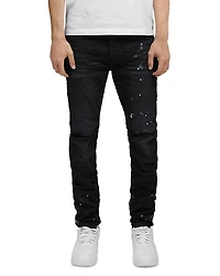 Paint Splatter Ripped Knee Black Skinny Jeans