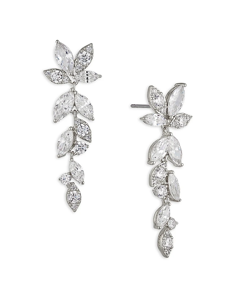 Nadri Wren Cubic Zirconia Cluster Linear Drop Earrings