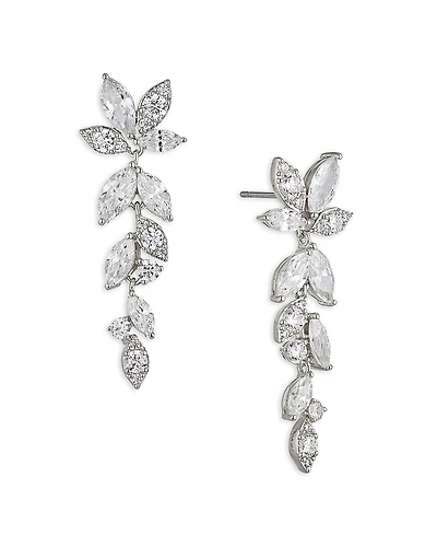 Nadri Wren Cubic Zirconia Cluster Linear Drop Earrings