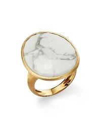 18K Yellow Gold Lunaria Howlite Cocktail Ring - 150th Anniversary Exclusive