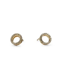 Diamond Circle Stud Earrings in 14K Yellow Gold, .20 tcw