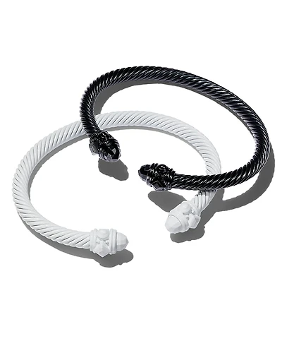 David Yurman Renaissance Aluminum 5mm Cable Bracelets, Set of 2 - 150th Anniversary Exclusive