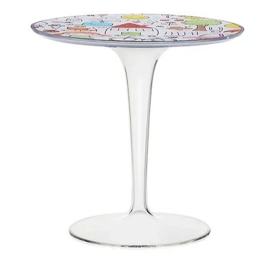 Tip Top Table in Crystal With Sketch Drawings