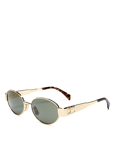 Celine Triomphe Metal Round Sunglasses, 54mm