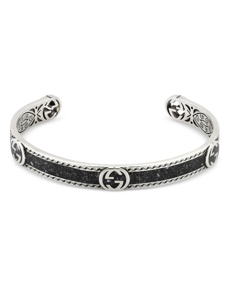 Silver Interlocked G Cuff Bracelet