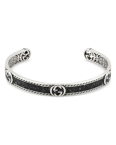 Silver Interlocked G Cuff Bracelet