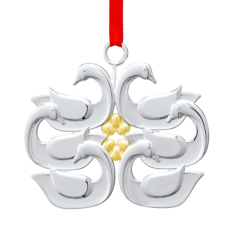 Nambe Twelve Days of Christmas Ornament - Six Geese A Laying