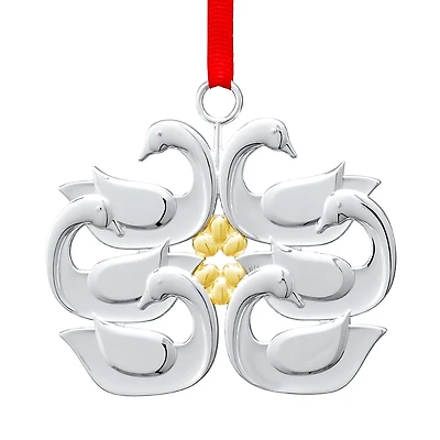 Nambe Twelve Days of Christmas Ornament - Six Geese A Laying