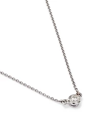 Diamond Bezel Set Pendant Necklace in 14K White Gold, .25-.50 tcw